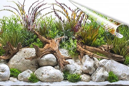 Seaview Coastal Hues / Preciso River 18in Acquario Terrario Doppio Lato Fondo