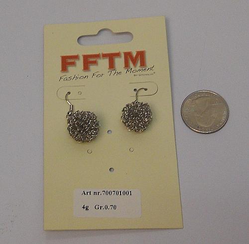 Women Wire Balls Earrings Drop Dangle Silver Tones Hook Fasteners FASHION FFTM