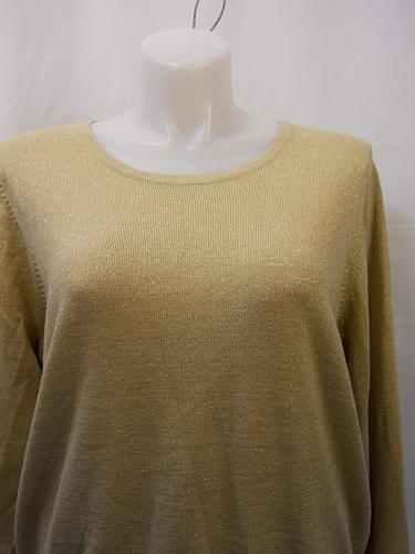 Sweater JM COLLECTION Womens PLUS SIZE 3X Size L Gold Long Sleeves Button Cuffs