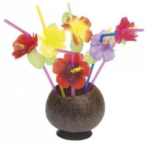 (72) Ibisco Cannucce Lotto Fiore Decorazioni Festa Luau Hawaiano 6 Dozzina