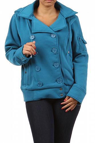 Women Basic Coat Hoodie Button PLUS SIZE 1X 2X 3X AMBIANCE Blue Burgundy Winter