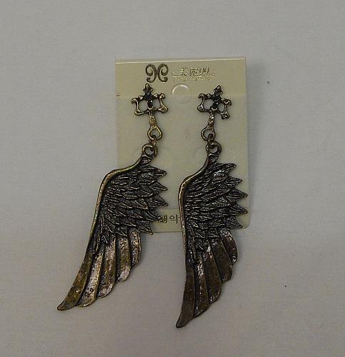 Earrings Angel Wings Unisex Drop Dangle Fashion Copper Tones Unbranded Push Back