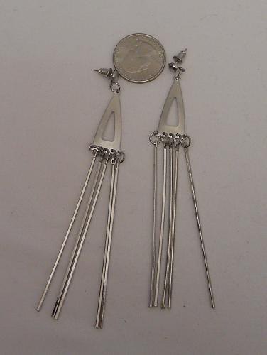 Earrings Womens Fashion Drop Dangle Silver Tones FASHION JEWELRY Push Backs
