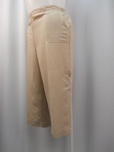 Casual Capris Womens SIZE 20 ALFRED DUNNER Solid Tan Elastic Back Side Pockets