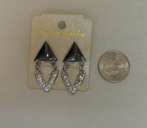 Women Earrings Silver Tones Rhinestones Fashion Drop Dangle FASHION JEWELRY