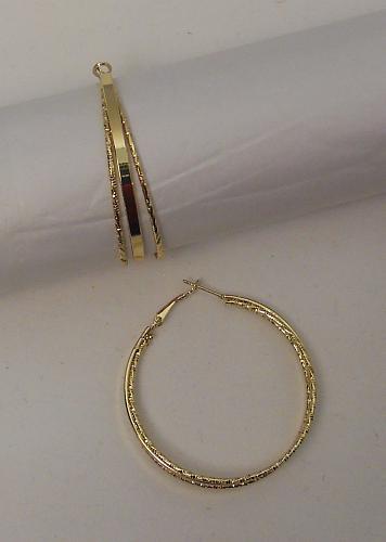 Women Gold Tone Hoop Earrings Leverback Fasteners FASHION ORANGE JEWELRY