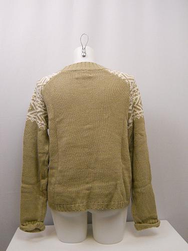 Chunky Sweater Womens SIZE XL DEBBIE MORGAN Tan Long Sleeve Scoop Neck Sequins