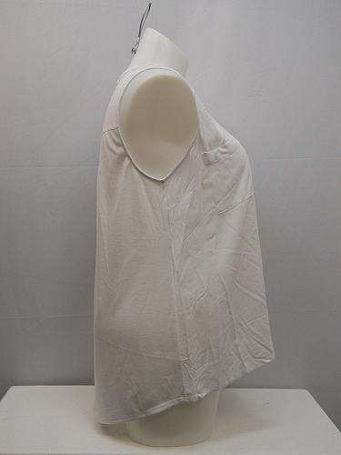Woven Top Womens SIZE 2XL FADED GLORY Solid White Y Neck Sleeveless Pullover