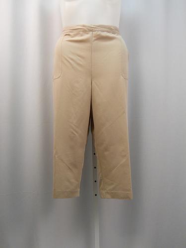 Casual Capris Womens SIZE 20 ALFRED DUNNER Solid Tan Elastic Back Side Pockets