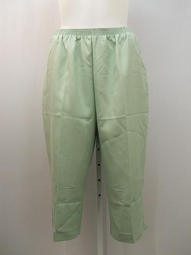 Womens Casual Capri PLUS SIZE 22W Elastic Waist Solid Green Inseam 21