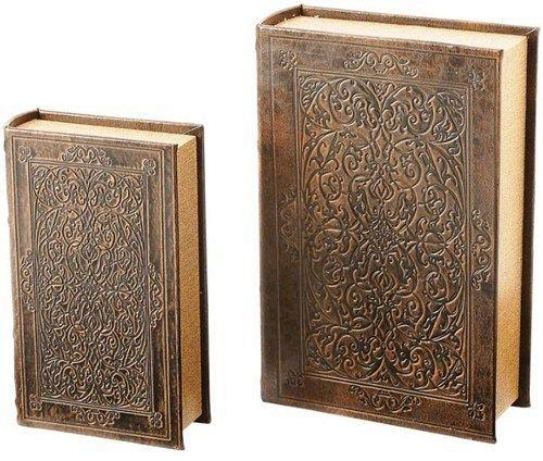 2 Pz. Libro Nascosta Cassaforte di Sicurezza Marrone Finto W/Magnetico Chiusura