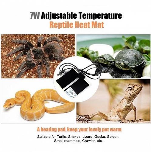 7W Rettile Riscaldatore Regolabile Temperatura Tappetino Riscaldante Animale