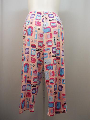 Women Knit Pajama Bottoms SECRET TREASURES PLUS SIZE 3X Pink Print Straight Legs