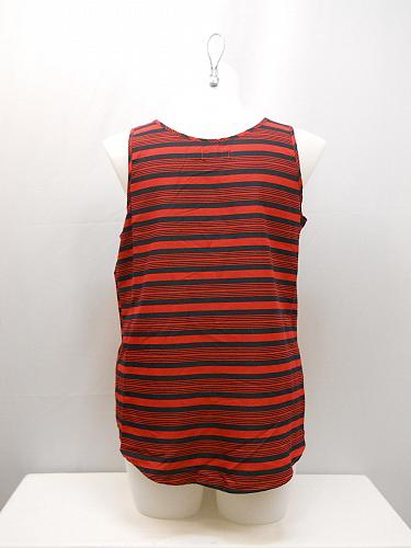 Tank Top Woven Womens SIZE XL FADED GLORY Red Navy Striped Scoop Neck Sleeveles