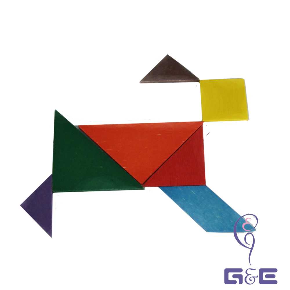 wholesale 80pcs tangram seven pieces puzzle wooden mat for sale