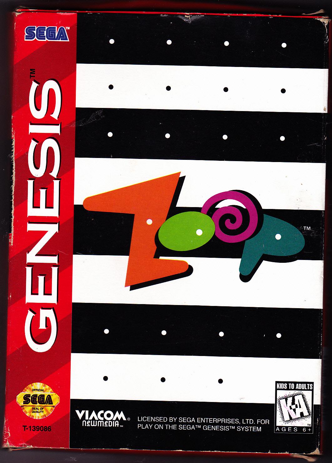 Zoop Sega Genesis 1995 Video Game Very Good COMPLETE For Sale