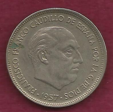 1957 spanish 50 ptas coin 1957 spanish 50 ptas coin