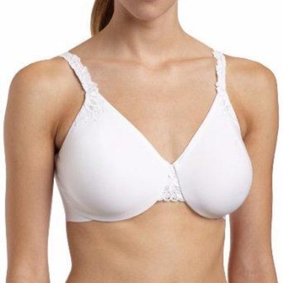 www.prominentresults.com :SB0074 Lilyette NEW 921 White Sew-Free with Embroidery Tailored Minimizer Bra 40C