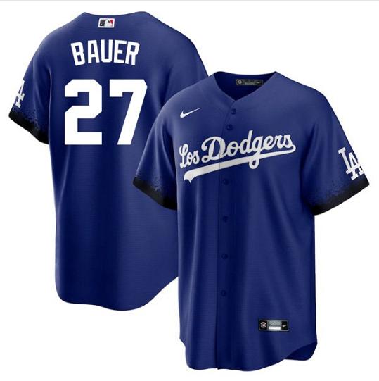 Men Trevor Bauer Los Angeles Dodgers City Connect Royal Jersey Stitched