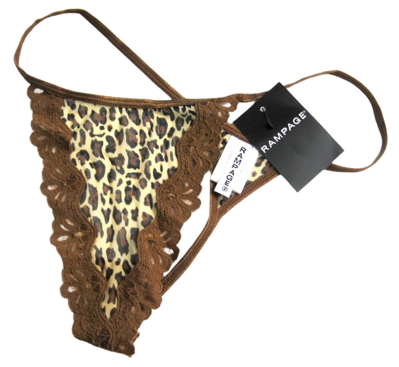 Leopard Print Garter Slip with Metal Detail & Thong main image 1