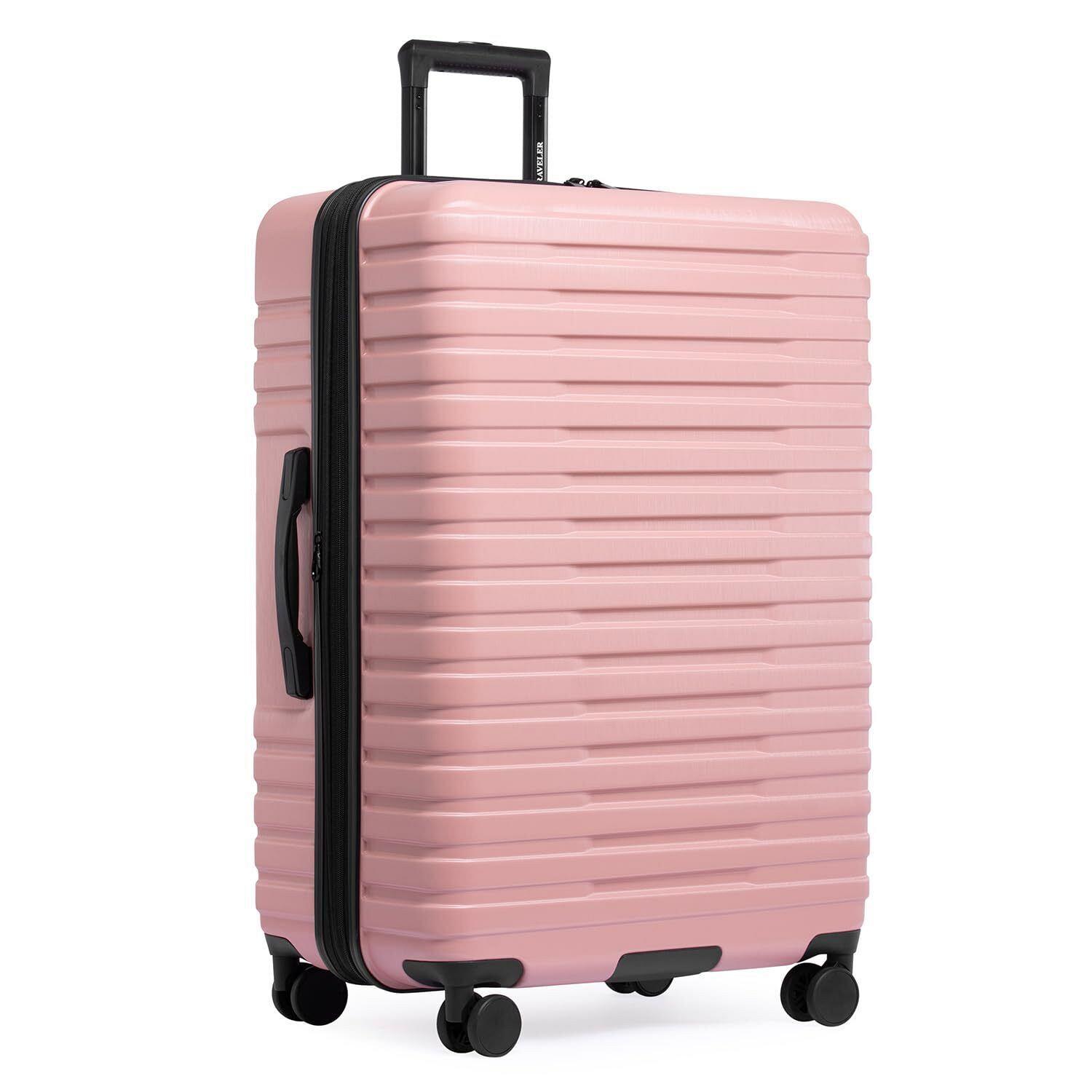 U.S. Traveler Boren Hardcase Koffer Van Polycarbonaat, Robuust, Met 8 Draaiwielen Aluminium Handvat Lavendel Checked Large 30 Inch 1235801080