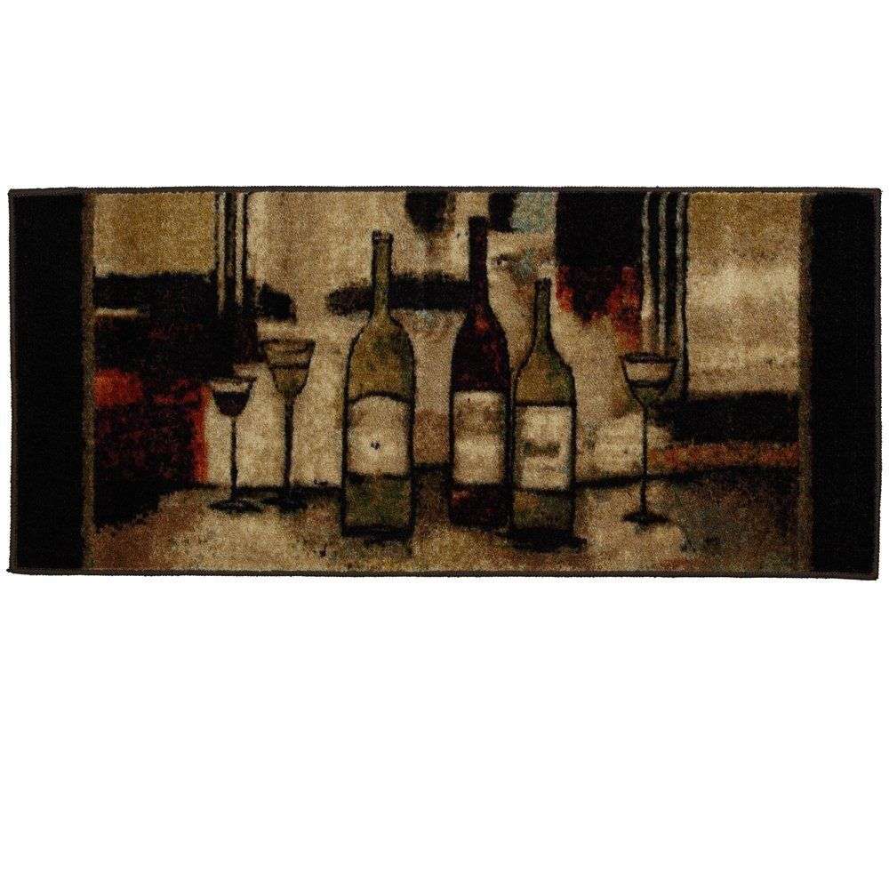 Rug Set 3 Pc Accent Wine and Glasses Kitchen Rug Set NIB ...