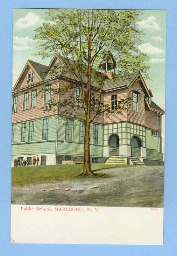 New York Marlboro Public School View of Old School Building w/Children