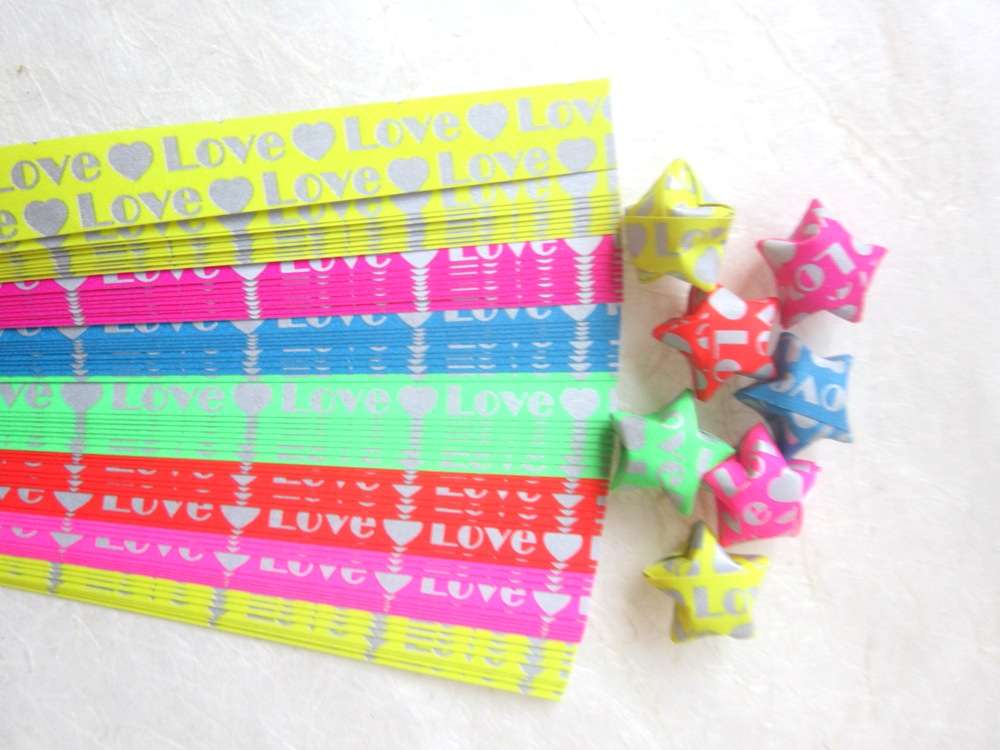 280 STRIPS ORIGAMI PAPER STAR FOLDING KIT LUCKY WISH HEART MULTI COLOR 7mm