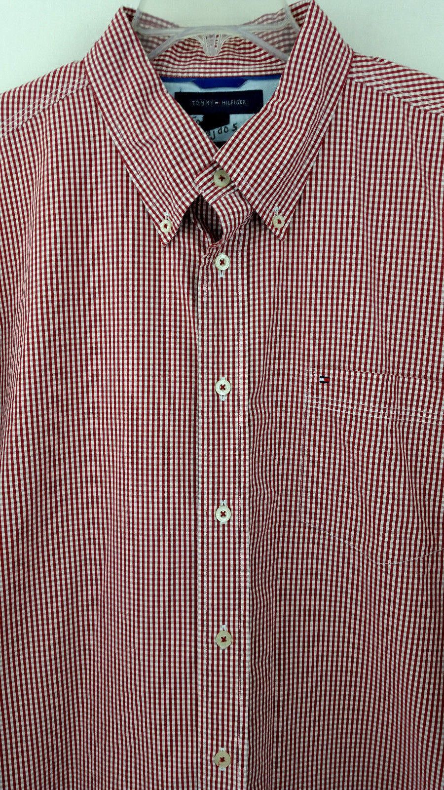 tommy hilfiger red dress shirt