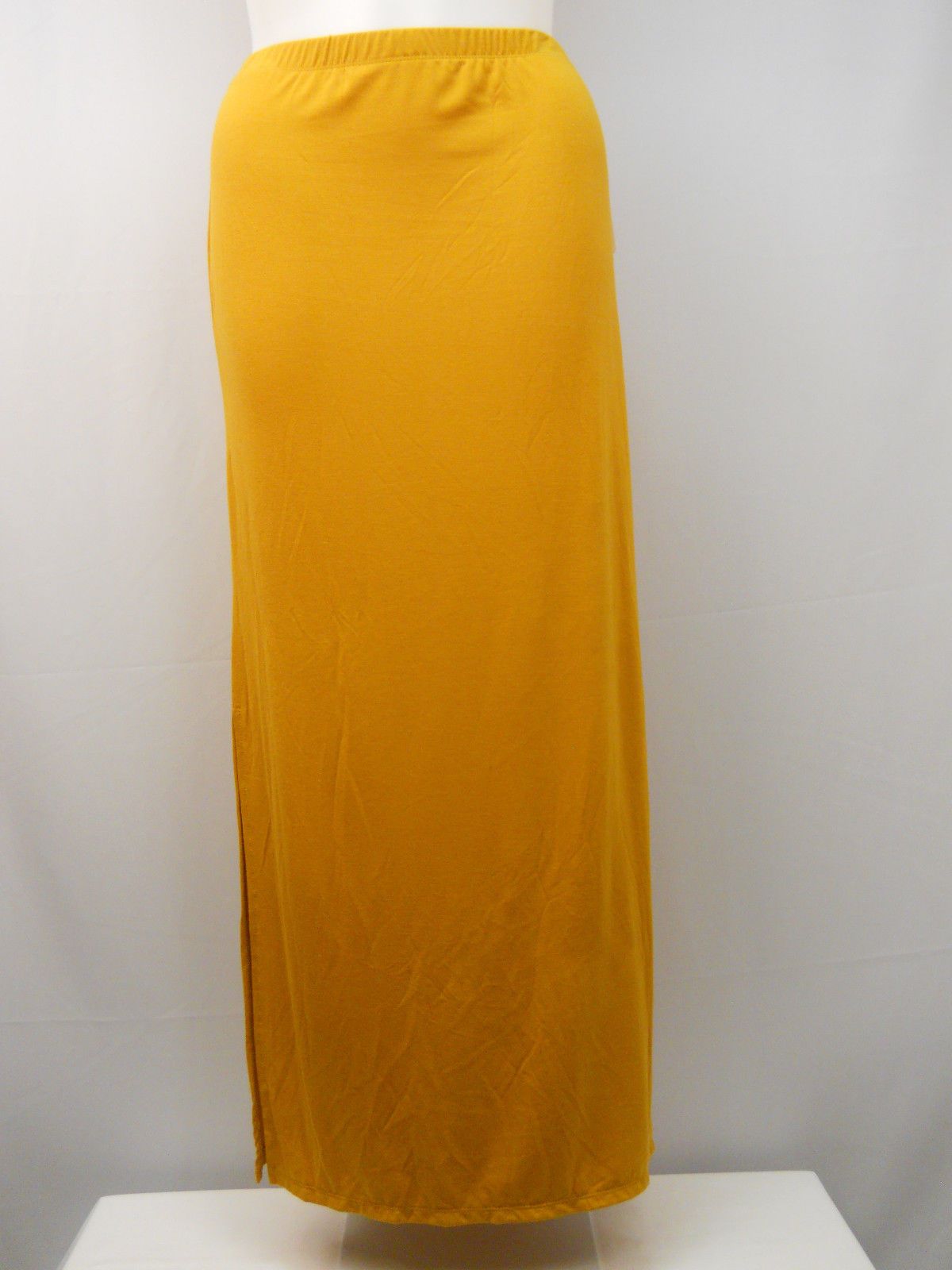 Faded Glory Soft Mustard Maxi Skirt Split -  XL
