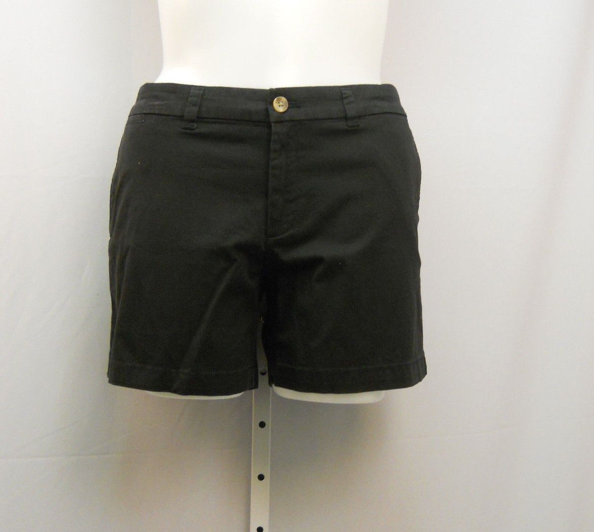 Faded Glory Womenâs Chino Shorts Size 16 Solid Black 5 Pocket Mid Rise 40âX 5â For Sale
