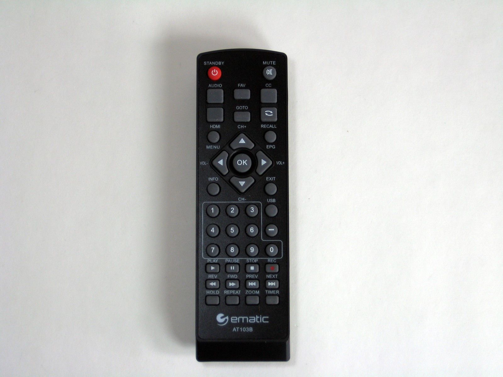 REMOTE CONTROL AT103B Ematic = Digital Converter Box HDTV ...