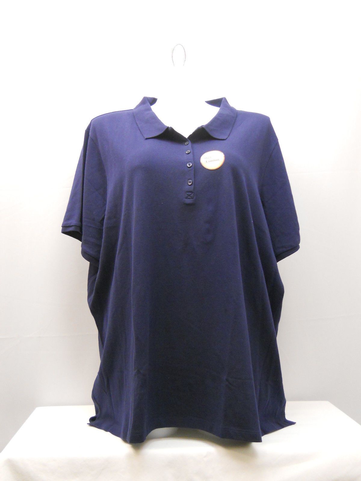 New Faded Glory Womens cotton spandex blue short sleeve polo tops several sizes