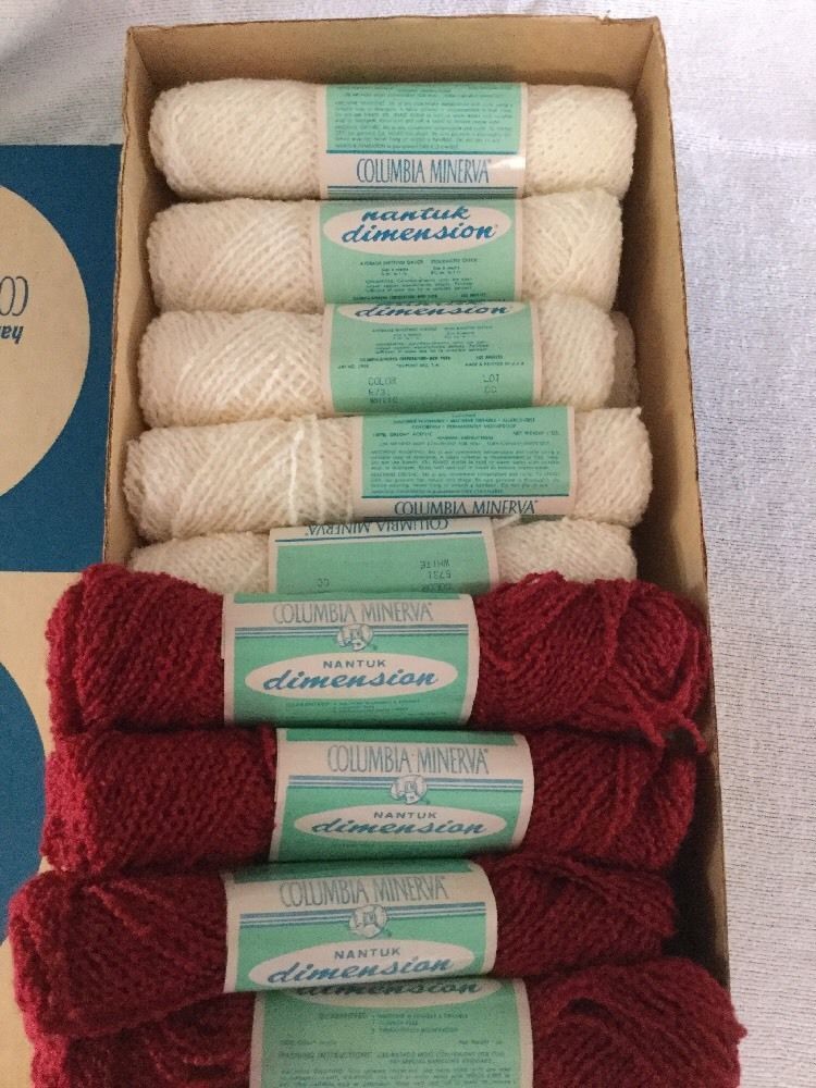 18 skein Vintage Nantuk Dimension Knitting Yarn Columbia Minerva White