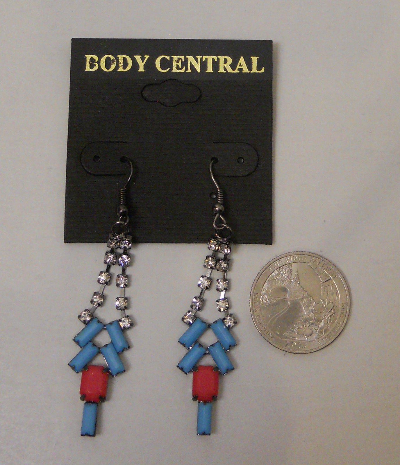 Body Central Sale >> Women Fashion Drop Dangle Earrings Blue Red Rhinestones Body Central Hook Fasten Body Central Sale >> Women Fashion Drop Dangle Earrings Blue Red Rhinestones Body Central Hook Fasten