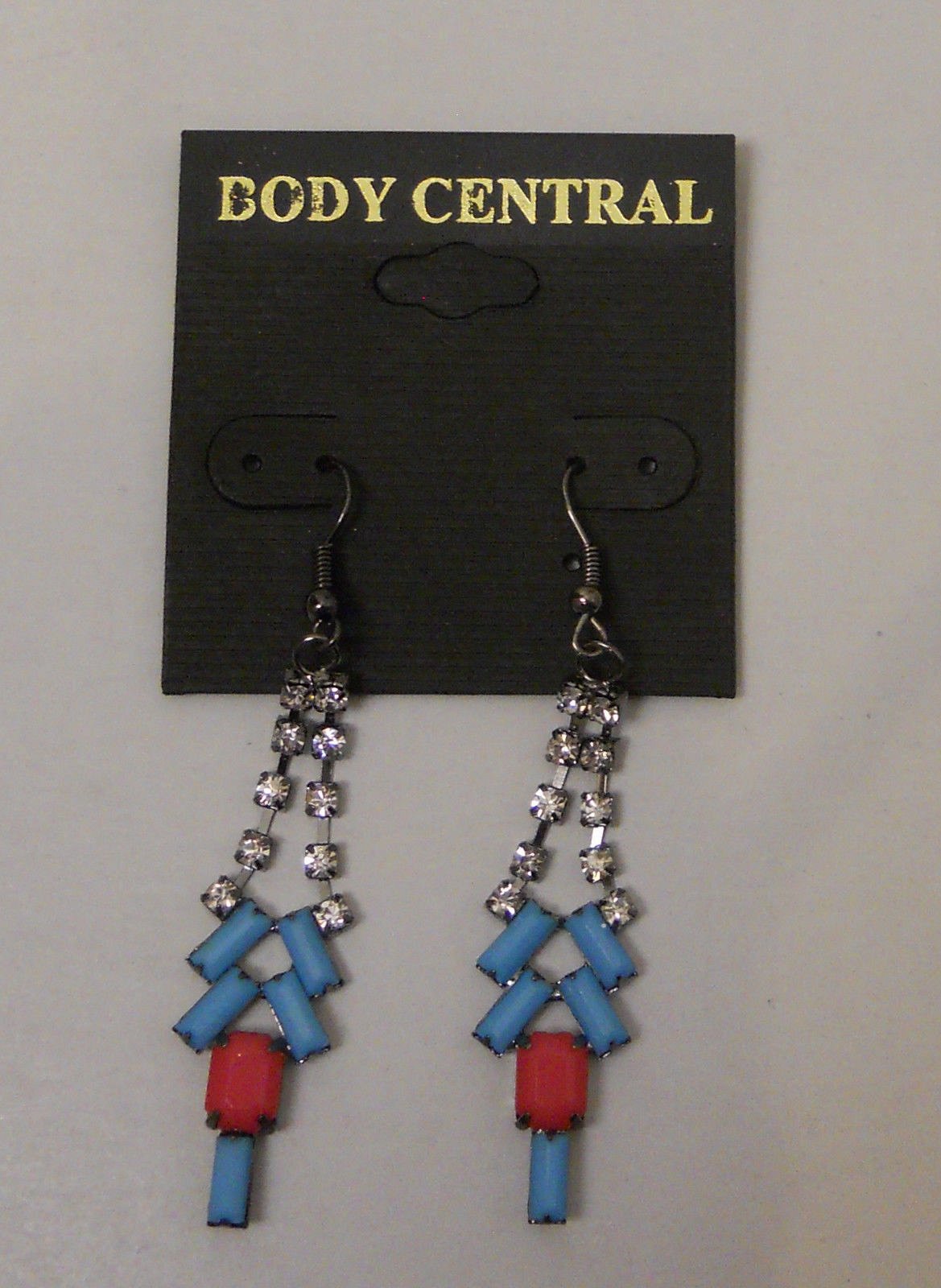 Body Central Sale >> Women Fashion Drop Dangle Earrings Blue Red Rhinestones Body Central Hook Fasten Body Central Sale >> Women Fashion Drop Dangle Earrings Blue Red Rhinestones Body Central Hook Fasten