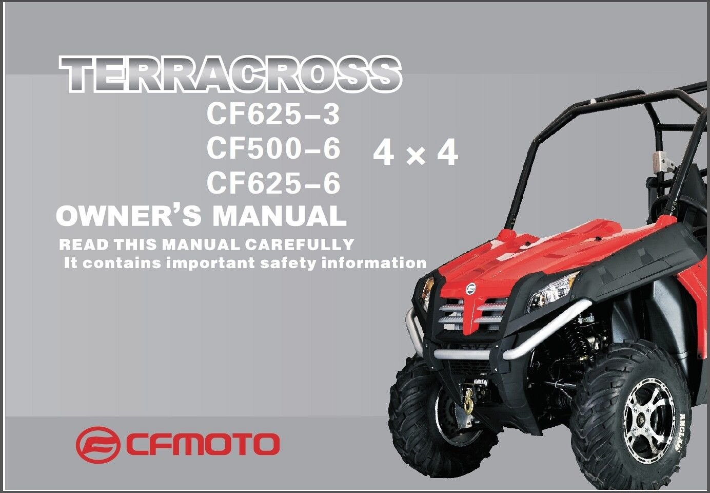 CFMoto Z6 Z6EX Z5 Terracross ( CF625-3 CF625-6 CF500-6 ) Service Manual on a CD For Sale - Item #1719957