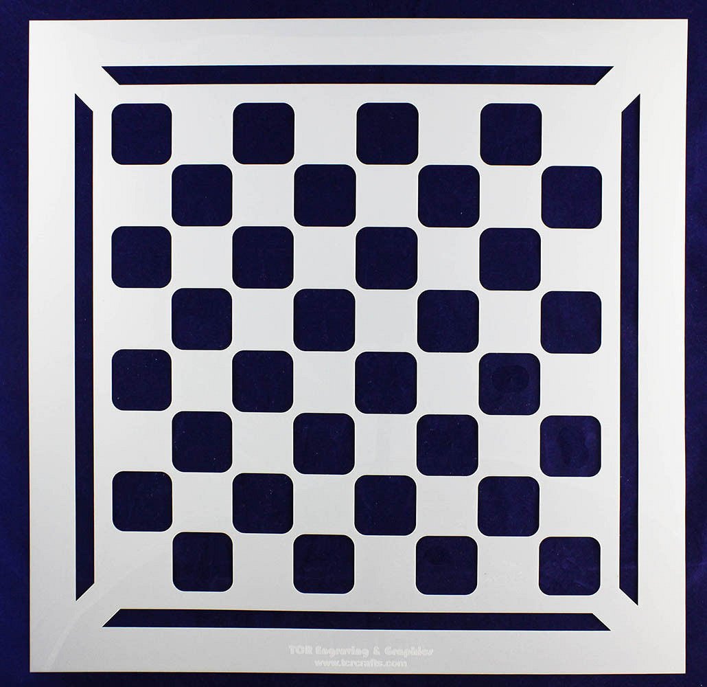 Checker/Chess Board w/Border Stencil 14 mil Mylar-15" x 15"- Painting ...