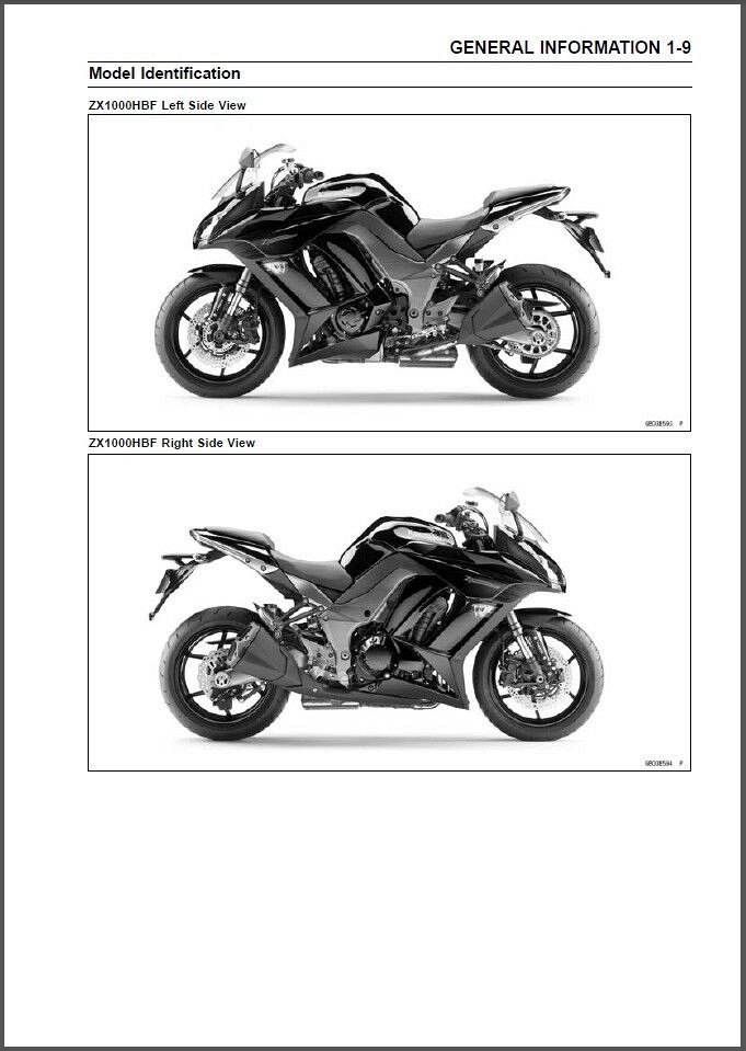 2011 2012 2013 Kawasaki Ninja 1000 Z1000sx Abs Service Manual On A