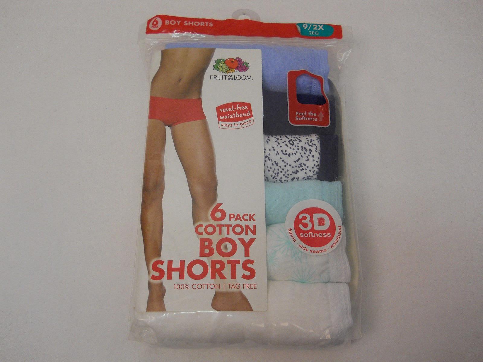 Women Cotton Boyshorts Panties 6 Pack Plus Size 9 2x Assorted