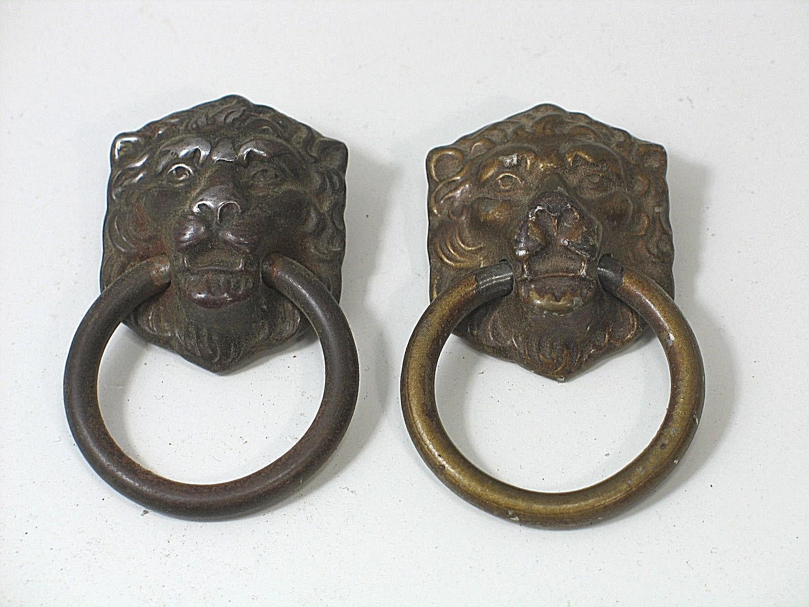 Set Of 2 Antique Lion Head Drawer Pull Furniture Handles Set Of 2 Antique Lion Head Drawer Pull Furniture Handles Vintage For Item 1863750